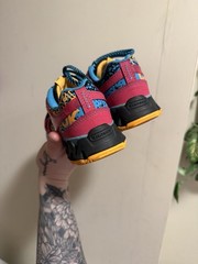 Reebok ZigTech Kids Athletic Shoes Pink Blue Black Yellow Mesh Lace Up Size 10.5