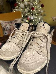 Nike Youth Air Jordan “Brown Elephant “ Mid SE Beige Suede Sneakers Size 2Y