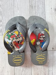 Havaianas Flip Flops Mario Brothers Toddler US 9C EUR 25/26 Grey 23-24 Shoes