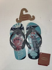 Minecraft Havaianas Kids Flip Flops – USA 9C Kids/Toddler – Gray Teal Sandals