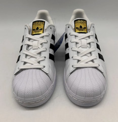 adidas Superstar J White w/ Black Shell Toe Kids Sneakers C77154