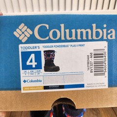 Columbia Toddler Powderbug Plus II Tree Print Size 4 Insulated Winter Snow Boots