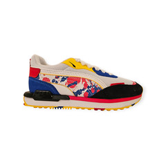 Puma Juniors Size 4.5 City Rider Splash Puma White-Royal Dandelion MSRP $55
