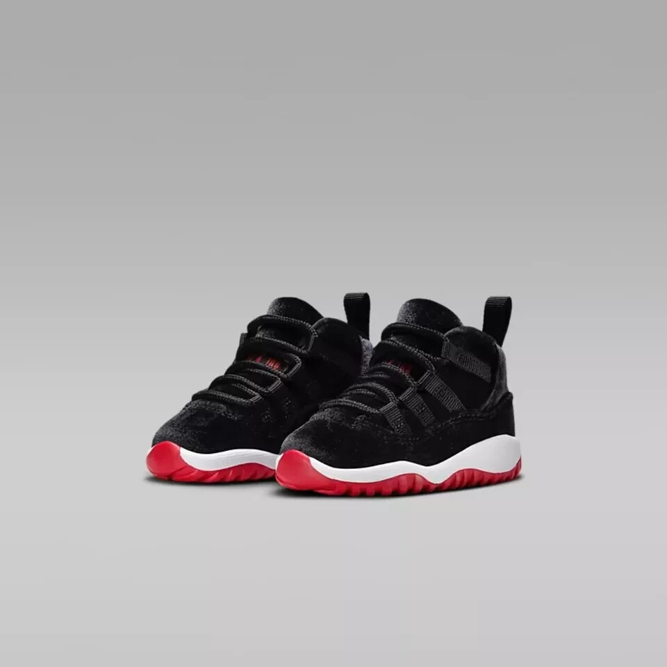 Jordan 11 Retro (TD) Size 5C Black/Gym Red-White HF7807 Fast Shipping
