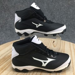 Reebok Shoes Youth 3.5 9-Spike Franchise 7 Mid Baseball Cleat Black Lace Up NEW