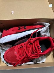 Size 5Y- Under Armour Assert 9 Kids School Running Shoes Red/white