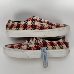 Vans Authentic Decon Checkerboard Plaid Black Red White Shoes Picnic Mens 5.5