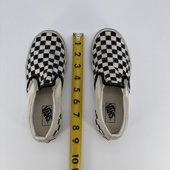 VANS Slip On Checkerboard Canvas Loafers Kids Size US 1.5 Black White