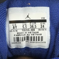 Jordan 12 Retro BG Deep Royal Blue White Metallic 153265-400 Youth Size 6Y