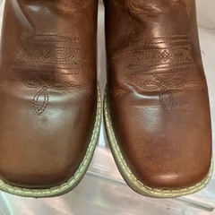 DAN POST Cowboy Buckaroo Square Toe Boots Size Youth 3.5 D Brown Leather Western