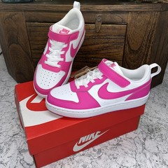 Nike Court Borough Low Recraft (Kids) White/Laser Fuchsia Pink Size 1Y NEW! 💖