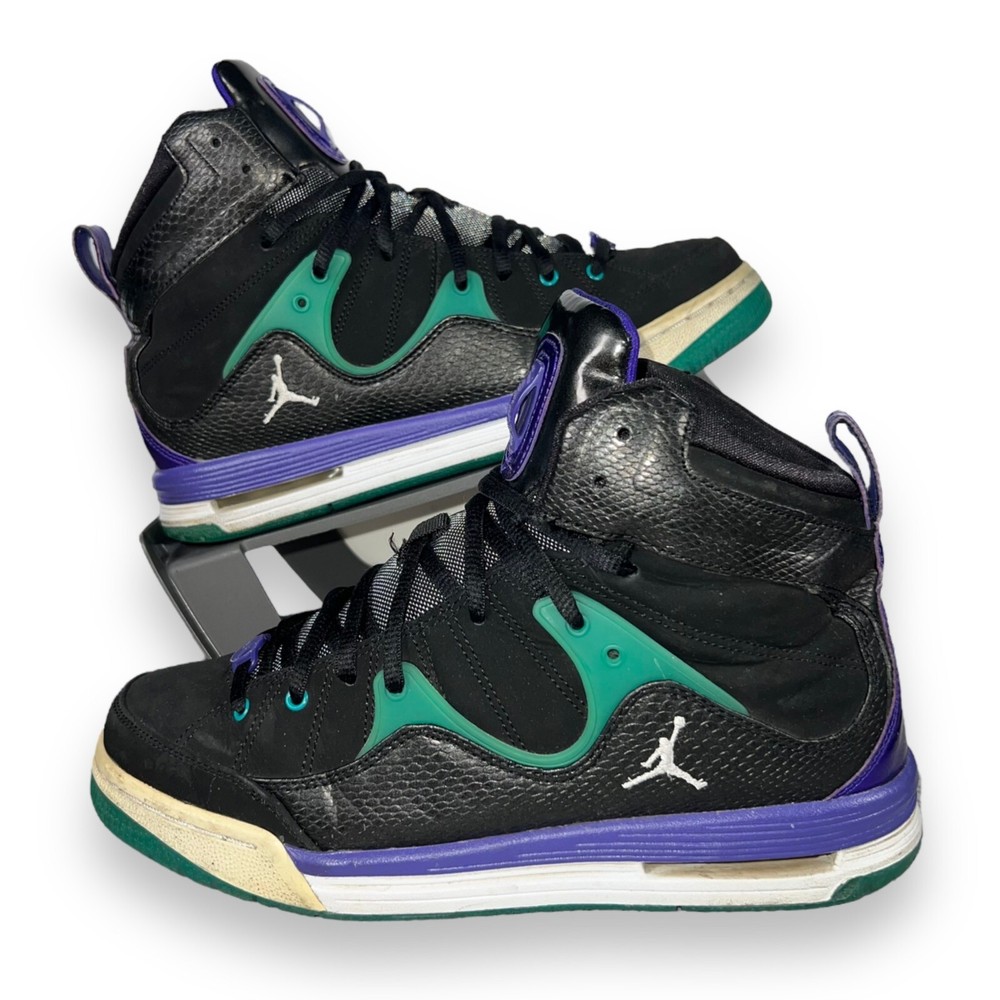 Air Jordan Flight TR 97 Black/Grape Purple/Aqua 428827-008 Youth 7 Women’s 8.5