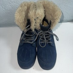 UGG AUSTRALIA Baxter Indigo Navy Blue Suede Lace Up Winter Boots Boys Girls Sz 2
