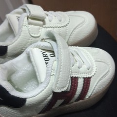 XHXL White Burgundy Black Unisex Kids Sneakers Synthetic Hook & Loop Strap Logo