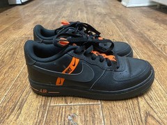 Nike Air Force 1 Low LV8 KSA CT4683-001 Kids US 7Y Shoes Black Leather Sneakers