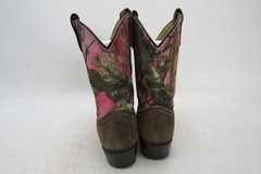 Masterson Youth Size 2 M Brown Suede Pink Camo Western Cowboy Boots