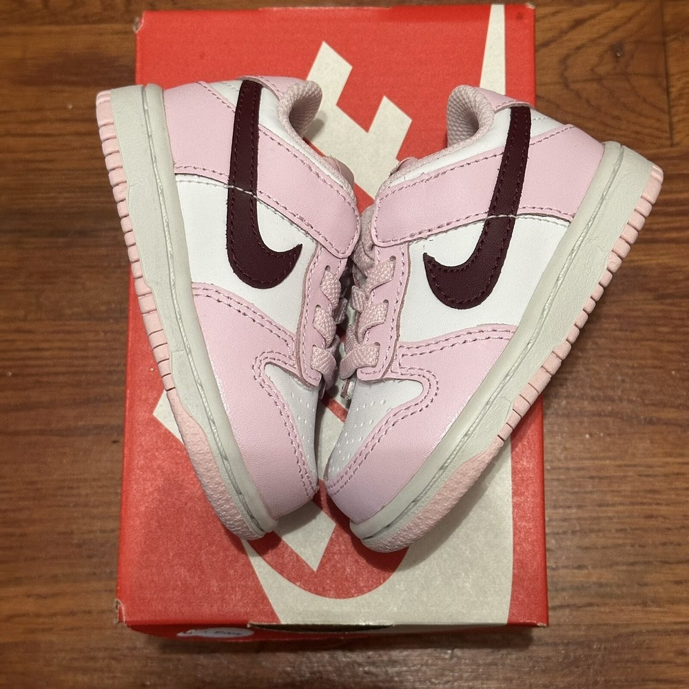 Size 4C – Nike Dunk Low TD Pink Foam Red White Valentine’s Day CW1589-601