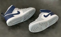 Nike Kid’s Air Jordan 1 Mid Sneaker White/Midnight Navy-Wolf Grey Size 10c
