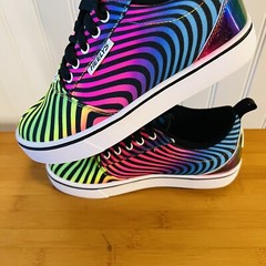Heelys PRO 20 PRINTS BLACK RAINBOW Zebra Print Skate Rolling Shoe Women 5 YTH 4