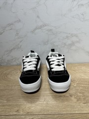 Vans Knu Skool Kids Black White Canvas Low Skate Sneakers 751505 Sz 3 New