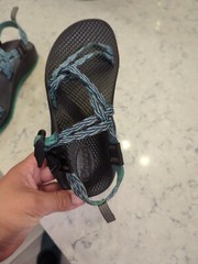 Chaco’s Kids 2 ZX1 Ecotread Sports Sandals Black and Mint Green/Teal Sz 3