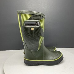 Bogs Boots Kids 12 Rain boots Waterproof Geo Dark Green Lime
