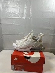 Nike Air Max 270 GS White Metallic Silver Kids Shoes Size 5.