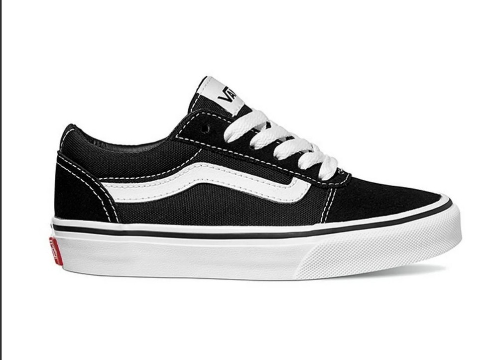 Vans Yt Ward Suede Canvas Sneaker Bambini VN0A38J9IJU1 Black White Size 11