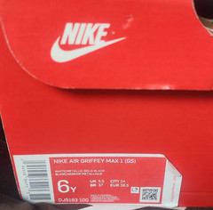 Nike Air Griffey Max 1 GS White Black Gold Teal Red Sneakers 6Y DJ5193-100