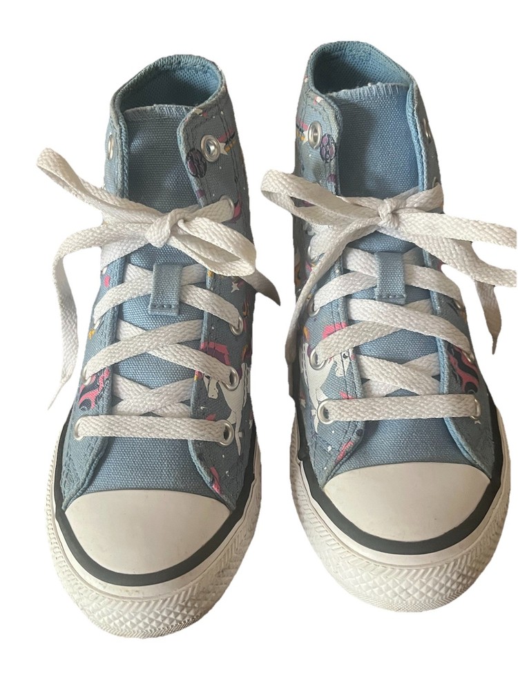 Converse Chuck Taylor All Star Sneaker Blue Unicorn High Tops Youth Size 12