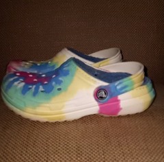 Crocs Classic Mammoth dye Dye Lined Clogs Multi Color Youth Size 3