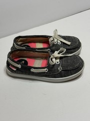 ROXY Schooner Black Denim Casual Boat Deck Loafers Youth Girl’s Shoe Sz 12