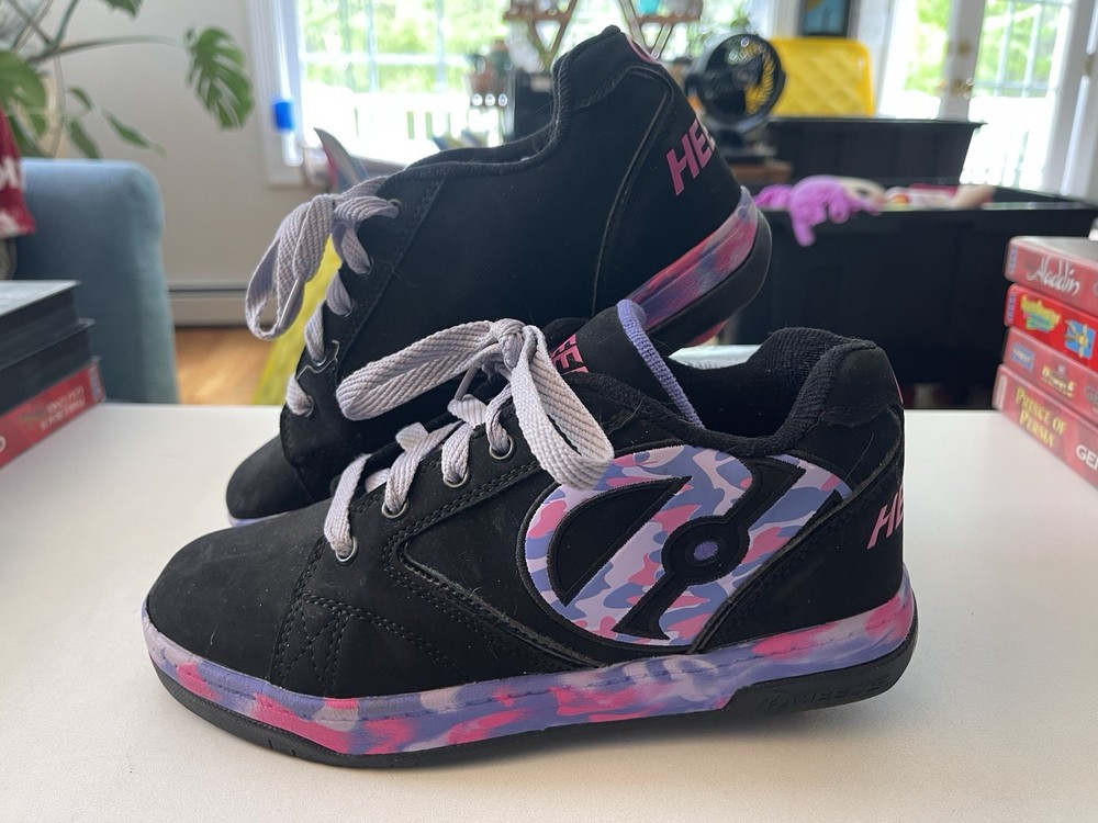 Heelys y5 Pink Purple Camo Skate Sneaker Roller-Skate Shoe Propel 2.0 UK 4