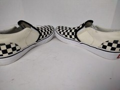 VANS Classic Slip On White/Black Checkered Canvas Skate Shoes Youth 5