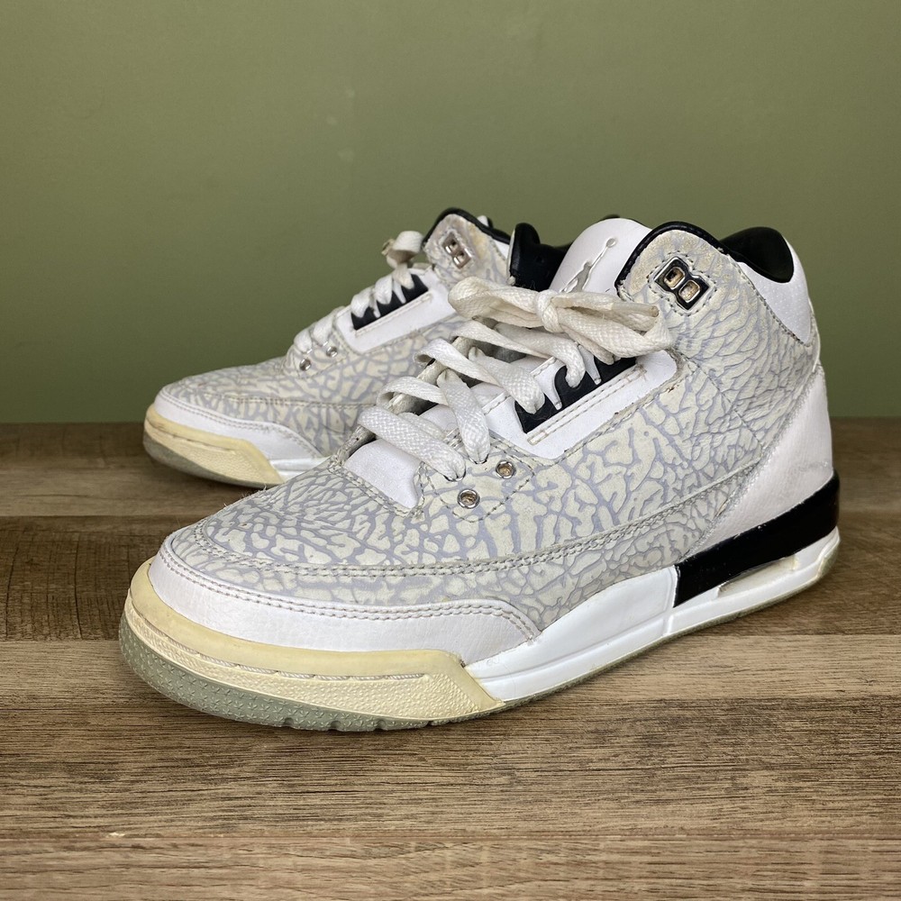 Nike Air Jordan 3 Retro White Flip 2006 Release Size 6Y