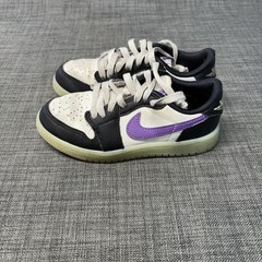 Jordan 1 Retro Low OG Black Raspberry PS Size 12C Glow Sneakers Shoes HF0411-001