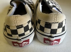 White and Black Checker Board Vans Size 12.0 Kids Slip Ons
