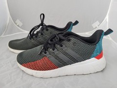Adidas Questar Flow Kids Size 7 Gray Black Blue Red