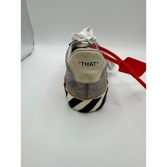 Off-White Kids Low Vulcanized Silver Glitter Sneakers Zip Tie Shoes