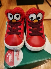 PUMA Basket Sesame Street Elmo Red/White Low Top Sneakers Kids 5C (EU 20)