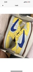 Nike Air Jordan 1 Low Retro Travis Scott Canary Pre School Size 1.5Y DZ5909-700