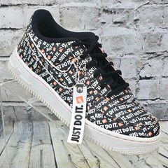 Nike Air Force 1 JDI „JUST DO IT” All Over Print Shoes Size 5.5Y w/Box & Sticker