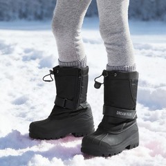 Youth Boys Girls Kids Snow Boots Outdoor Mid Calf Boots Winter Warm Ski Boots