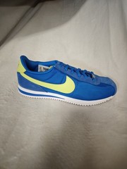 6.5 Youth (8W, 6.5M) Nike Cortez blue and neon yellow