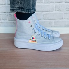 ❤️Converse Chuck Taylor All Star Move Sz 5.5 Big Kid Shoes Sparkle Gray A06332C