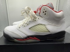 2013 Air Jordan 5 ‘Fire Red/Metallic Tongue’ Size 7Y (GS) 440888-100 USED VNDS