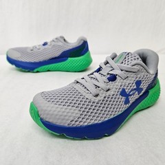 Under Armour BPS Rogue 3 Running Shoes 3024982-102 Grey Green Blue Kids Size 13K