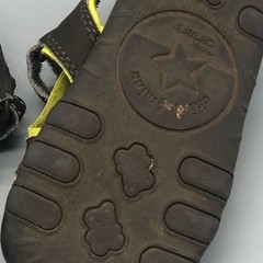 charter’s brown yellow blue hook & loop kid sandal size 5 READ