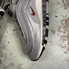 Nike Air Max 97 QS (Gs) Metallic Silver-Red-White-Black Size 7Y 918890-001