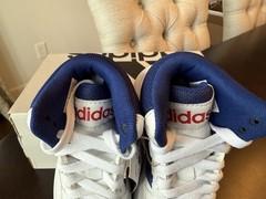 Size 10.5K Adidas Hoops Mid 3.0 K Cloud Wht/Victory Blue/Scarlet GZ9647